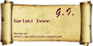 Garlati Ivonn névjegykártya